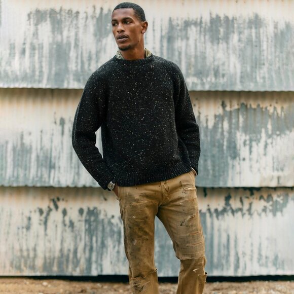 NEW Imogene + Willie Galway Wool Sweater in Black Nep - Picture 2 of 9